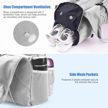 Forestfish Gym Bag For Women With Yoga Mat Holder, Grey - color: Grey