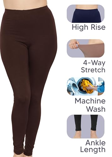 STRETCH IS COMFORT Women's and Plus Size High Rise Knee and Ankle Leggings - color: Heather Gray, size: Large