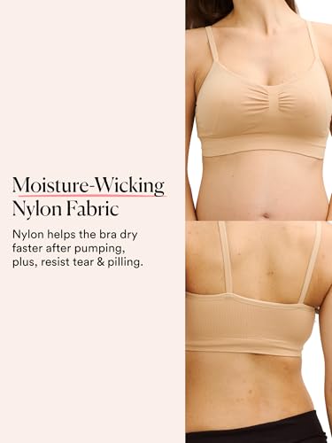 HATCH The Hands-Free Pumping Bra, Designed for Wearable Breast Pumps - color: Sand, size: Large