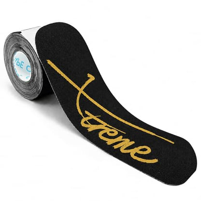 OK TAPE Kinesiology Tape Pearlescent Printed Precut 20 Strips, 2inx16.4ft - color: Black