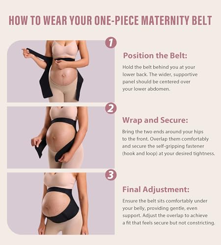 Mama Land Pregnancy Belly Band, One-Piece Maternity Support Belt - color: Black, size: Medium