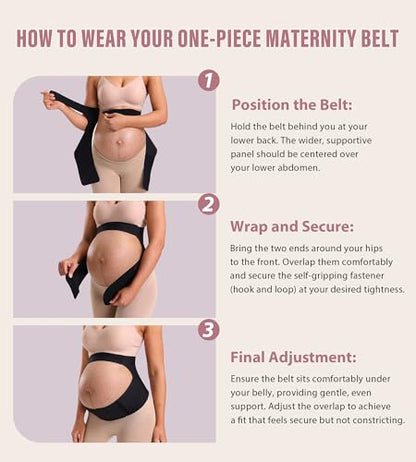 Mama Land Pregnancy Belly Band, One-Piece Maternity Support Belt - color: Black, size: Medium