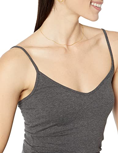 Amazon Essentials Women's Slim-Fit V-Neck Cami, Pack of 4 - color: Black/White/Charcoal Heather/Light Grey Heather, size: Medium