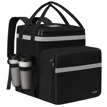 Ytonet Delivery Backpack with Cup Holders, XX-Large Expandable Delivery Bag - color: Grey, size: XX-Large
