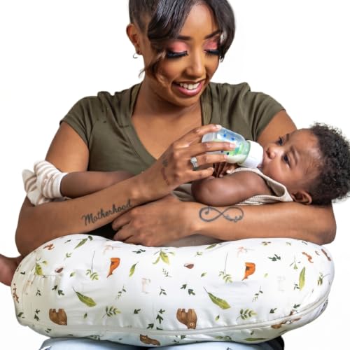 Boppy Nursing Pillow, Safe Ergonomic Breastfeeding & Baby Feeding Support - color: Neutral Plants and Animals