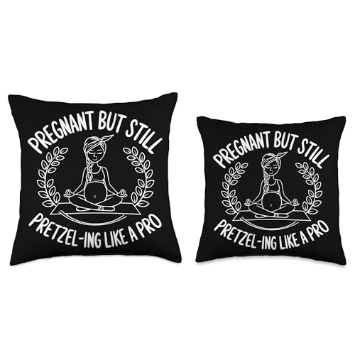 Prenatal Yoga Namaste Meditation Maternity Workout Pregnancy Throw Pillow - size: 18x18