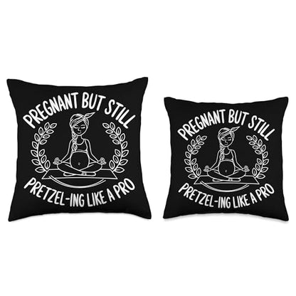 Prenatal Yoga Namaste Meditation Maternity Workout Pregnancy Throw Pillow - size: 18x18