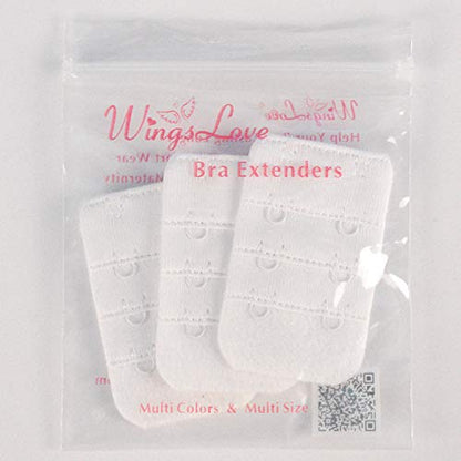 Wingslove Womens Bra Extender Bra Band Breathing room 3pcs-Pack Multi-size - color: White, 2 Hook 3/4 Inch