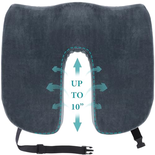 Tailbone Pain Relief Office Chair Cushion 10-Inch Extended U-Cutout