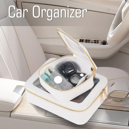 VOFIpremiAm Clear Toiletry Bag & Mini Makeup Bag Set - size: Medium+Mini (Shapely)