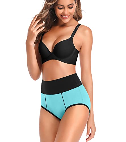 OLIKEME High Waisted Underwear for Women Tummy Control Cotton Plus Size Full Coverage Packs Ladies Panties Briefs - color: Multi-a-5 Pack, size: XX-Large