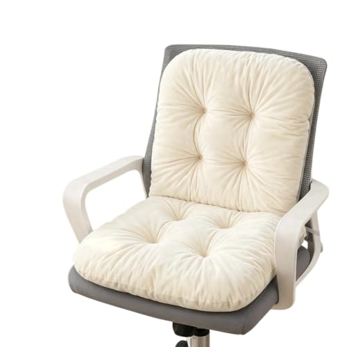 Office Chair Cushion Desk Seat Pad with Back Support for Dorm Chairs - color: White
