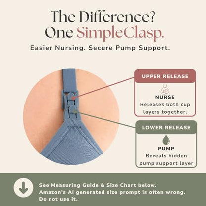 Simple Wishes Pumping Bra Hands Free, Nursing Bra for Breastfeeding - color: Maine Blue, size: Large