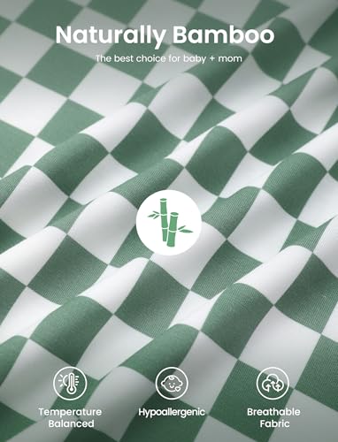 PATPAT Bamboo Viscose Nursing Cover, Breathable Poncho, Green Checkered - color: Green Checkered
