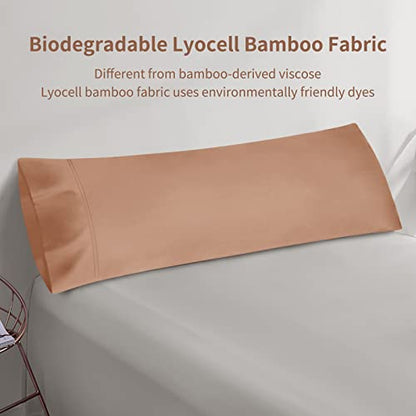 FITTIA Body Pillow Pillowcase with Envelope Closure, 20x54, 1 Pack, Brown - color: Autumn Orange