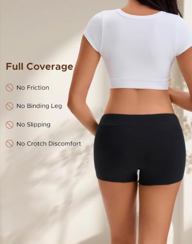 INNERSY Women's Maternity Underwear Cotton Pregnancy Boyshorts 4-Pack - color: Black, size: Medium