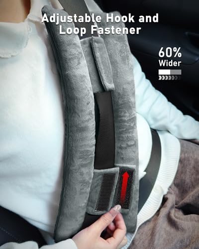BELINOUS Hysterectomy Seat Belt Pillows for Post Abdominal Surgery (Gray) - color: Gray, size: Large
