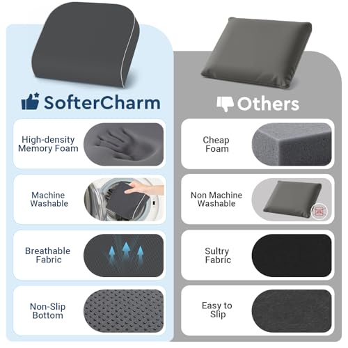 Seat Cushion, Memory Foam Office Chair Cushion, Gray, X-Large - color: Gray, size: X-Large