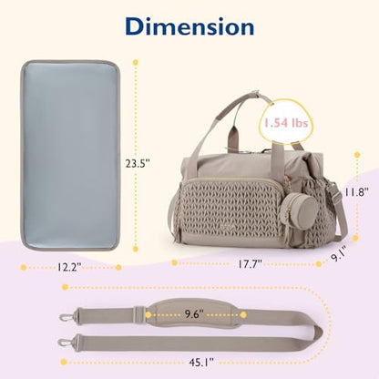 mommore Diaper Bag Tote Large Travel Baby Bag with Pacifier Case - color: Coffee