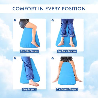 Small 4" Thick Knee Support, Back Support, Ankle Support, Lumbar Support for Side Sleepers - Trapezoid Shape Light Weight and Cozy Pillow - Hypoallergenic Knee Pillow - size: Small