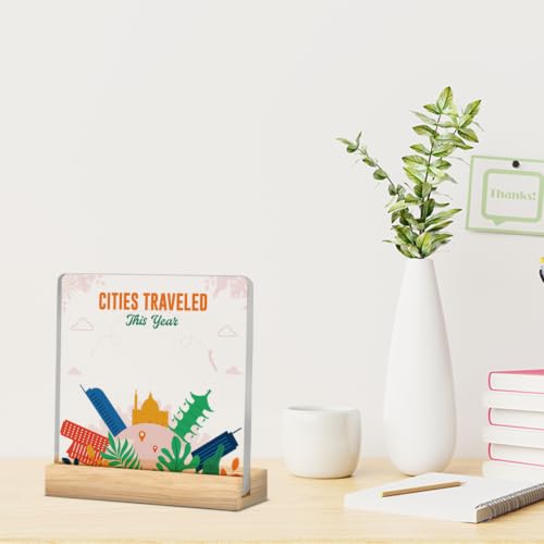 Personalized Cities Traveled This Year Tracker Sign Travel Log with Markers - color: Cities