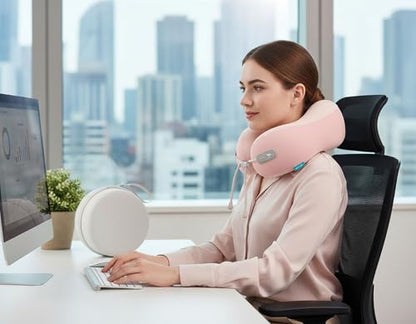 Travel Neck Pillow,Memory Foam Airplane Pillow, Pink - color: Pink