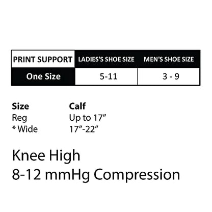 Cherokee Legwear Compression Socks for Women 10-15 mmHg (1-Pair Pack) - color: Neon Hearts, size: Extra Wide