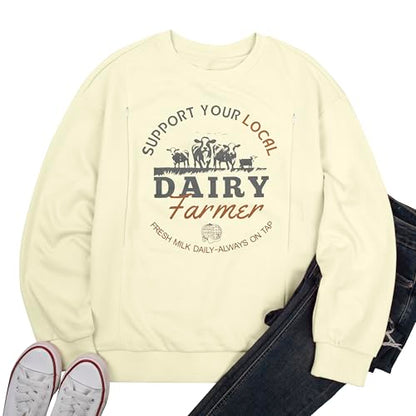 UNIQUEONE Nursing Sweatshirt Women Hidden Zip Breastfeeding Shirts - color: Apricot, size: Small