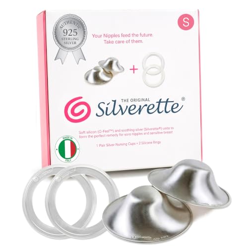 Silverette Nursing Cups, Postpartum Essentials, Real Silverette, S O-Feel - size: Small With O-Feel Silicone Rings