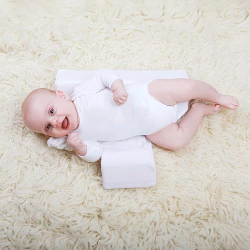 Baby Side Sleeper Wedge Removable Washable Breathable and Adjustable Pillow - color: White