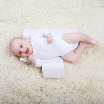 Baby Side Sleeper Wedge Removable Washable Breathable and Adjustable Pillow - color: White