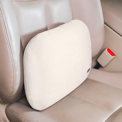 Beige Lumbar Support Pillow for Car Recliner Soft Lower Back Waist Cushion - color: Beige