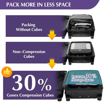 Gonex Compression Packing Cubes, 4-Piece Expandable Travel Organizers - color: 4-Purple, size: 4 Set