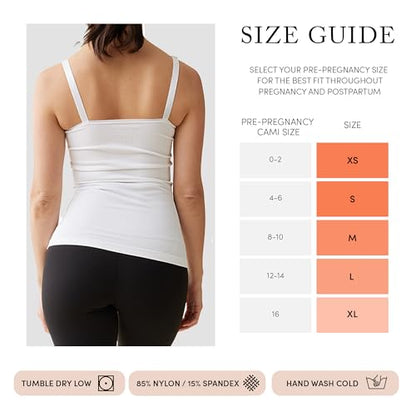 Ingrid & Isabel Nursing & Shaping Cami – Seamless Maternity Tank Top with Adjustable Straps & Easy Breastfeeding Access - color: White, size: Medium