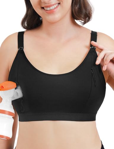 HOFISH ZipPum Hands-Free Pumping & Nursing Bra, Dual-Zip Design - size: X-Large