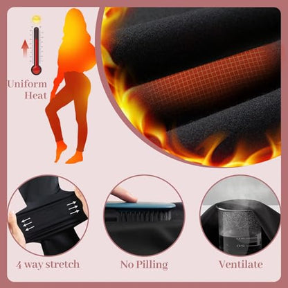 Happy.angel 2 Pack Maternity Fleece Lined Leggings with Pockets for Winter - color: A-black/ Black, size: Medium