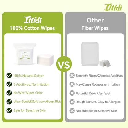 ILLIDI Premium Extra Large Cotton Pads 360 Count, Soft Face Pads - size: 360 Count (3.5''*4.3'')
