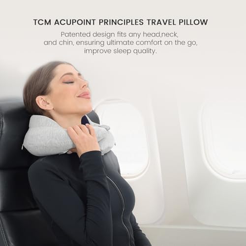 Keemall Inflatable Travel Neck Pillow Plane, 3rd Generation Double Comfort - color: Leisure Grey, size: Medium