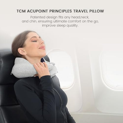 Keemall Inflatable Travel Neck Pillow Plane, 3rd Generation Double Comfort - color: Leisure Grey, size: Medium
