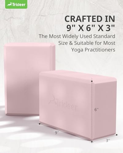 Yoga Blocks 2 Pack with Supportive Non-Slip Foam for Yoga Pilate Stretching - color: Cherry Blossom