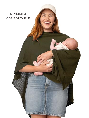 We are Amma | The Cocoon™ - Newborn Essentials Must Haves: Nursing Cover for Breast Feeding Essentials | Nursing Sweater Used as Breastfeeding Cover (Olive, Plus Size) - color: Olive, size: Plus Size