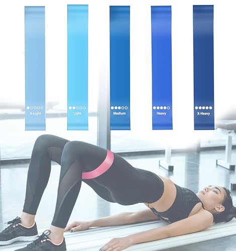 Resistance Loop Exercise Bands for Working Out Men and Women Exercise Elastic Band Work Out Band Stretch Bands for Home Fitness Stretching Strength Training Physical Therapy Elastic Booty Legs - color: Blue