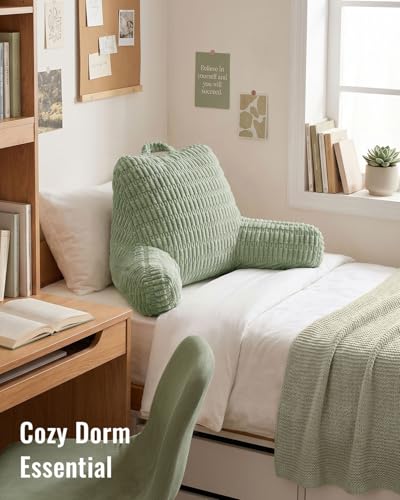 Blissful Diary Reading Pillow for Bed, Back Pillow Sitting Up, Sage Green - color: Textured Sage Green, size: Large(20inch)