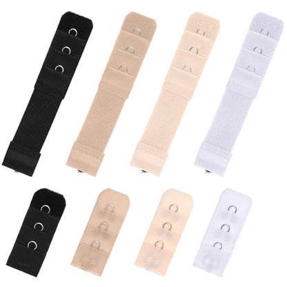 8 Pack Women's Bra Extenders, Soft Stretchy Back Bra Hook Extension Strap