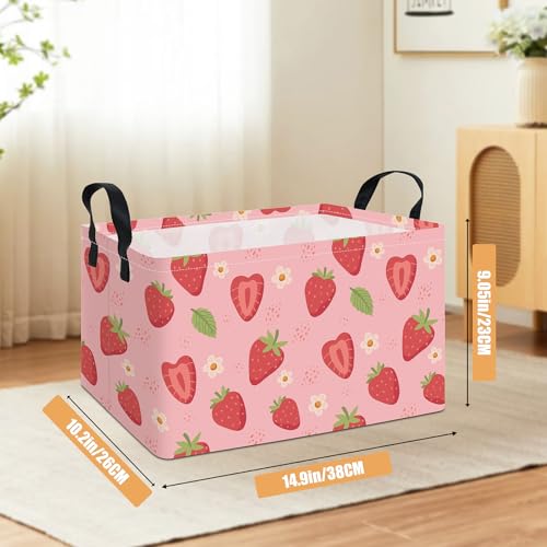 Rectangular Collapsible Storage Basket Toy Organizer Flower Strawberry - color: Rec Flower Strawberry