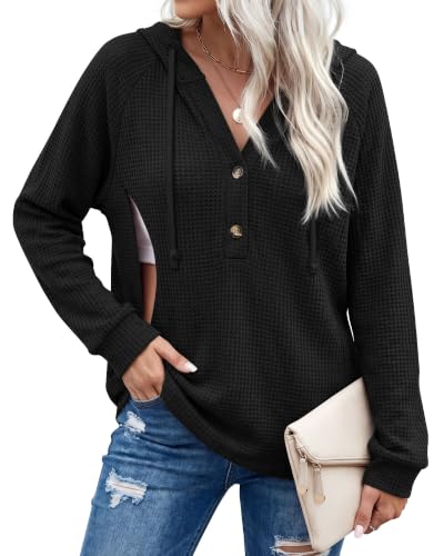 Neer Women's Nursing Hoodies Breastfeeding Shirts - color: Black, size: Small