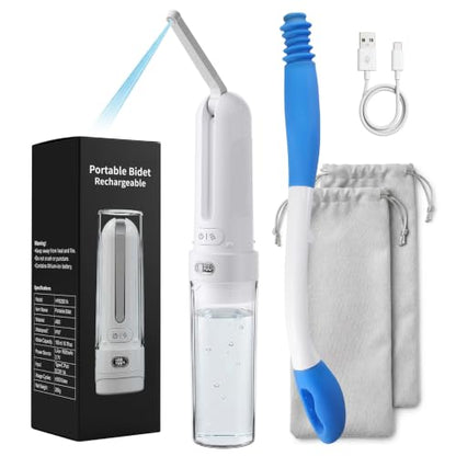 Electric Portable Bidet Toilet Aids Wiper Tool Set, White - color: White