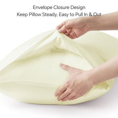BEDELITE Body Pillow Pillowcase, Rayon from Bamboo, Cream, 20"x54" - color: Cream, size: Body（20"X 54"）