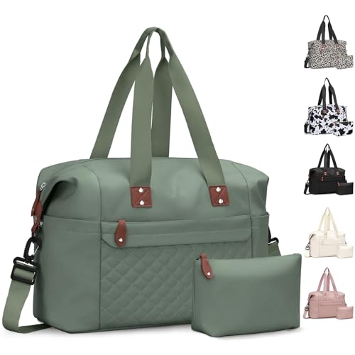 Pritent Travel Duffle Bag, Weekender Overnight Personal Item Carry On Bag - color: Green, size: Large