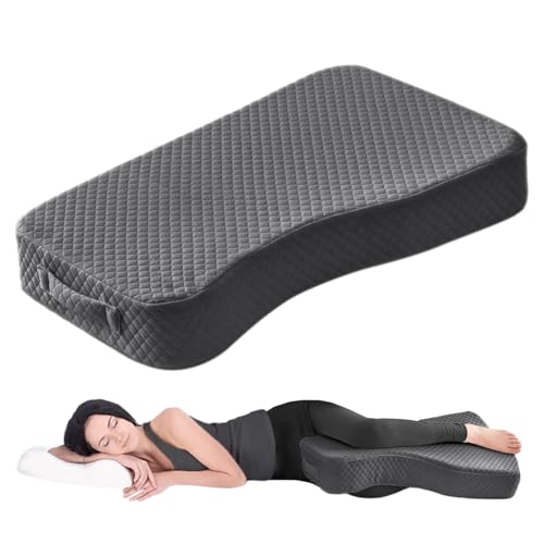 Leg Pillow for Side Sleepers, Memory Foam Knee Pillow for Side Sleeping, Leg Elevation Pillow for Hip/Back/Sciatica Pain Relief Helps Spine Alignment -15"x25" (Grey, M) - color: Grey, size: Medium